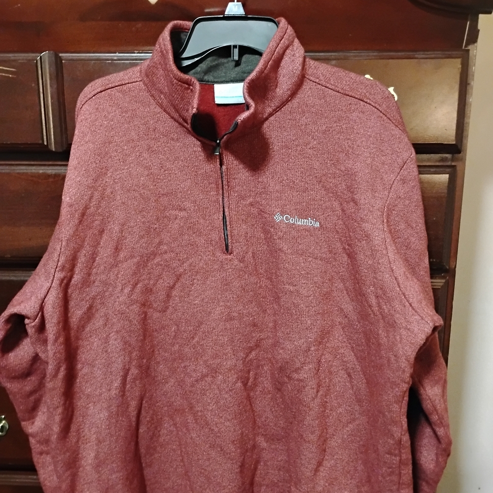 Columbia Men's Maroon 1/4 Zip Pullover